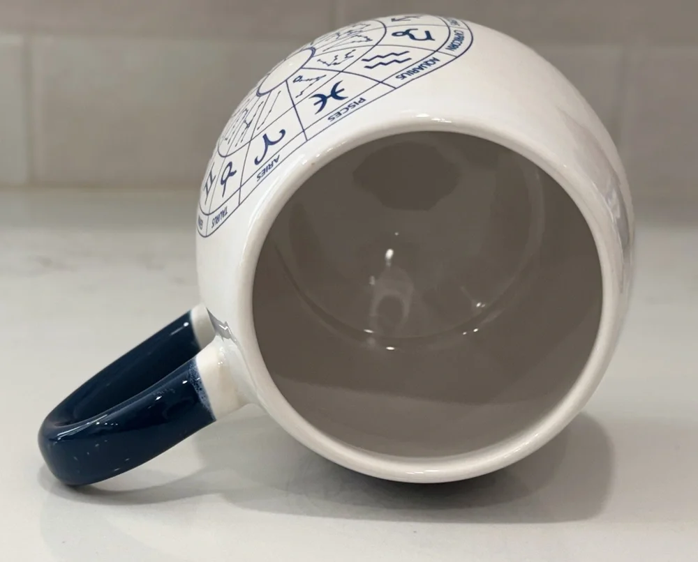 Home Essentials Celestial Collection Coffee Mug Cup Zodiac Astrology Blue White
